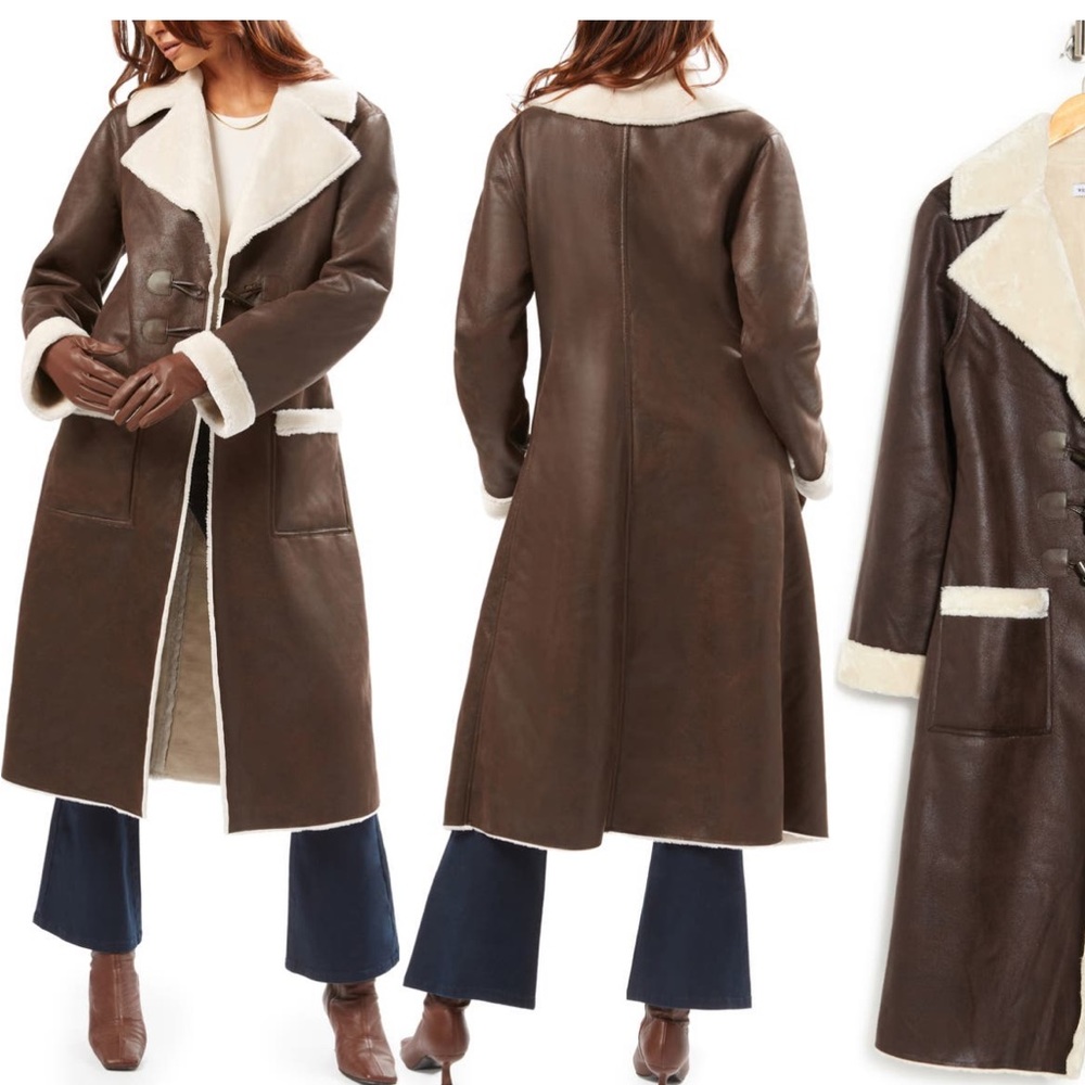 NWOT: WeWoreWhat Faux Fur Trench Coat